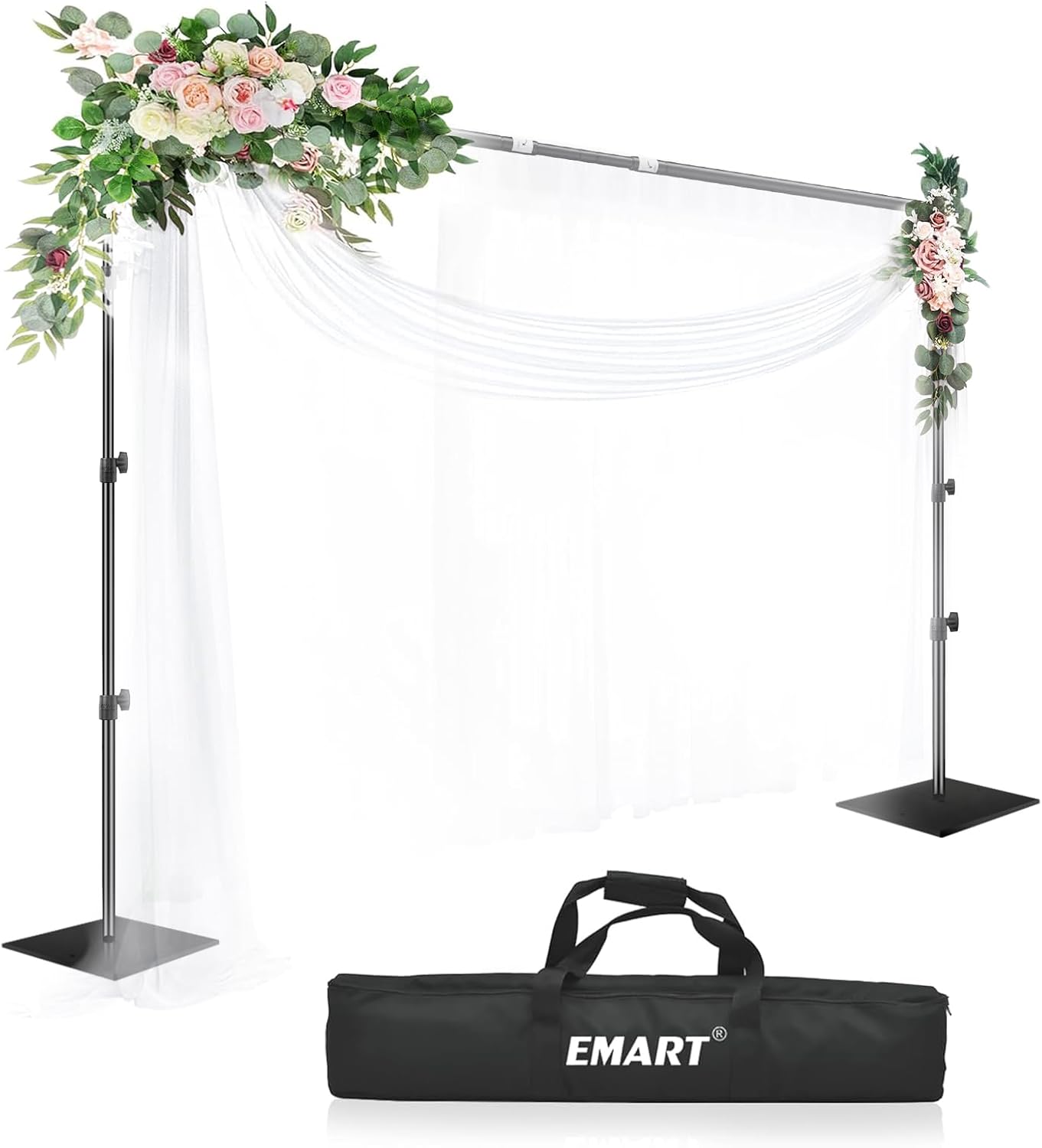 EMART Photo Backdrop Stand kit, 7 x 10 ft Back Drop Adjustable Frame for Photography, Photoshoot Banner Background Support Holder for Parties Dectoration - missing parts, see the pictures